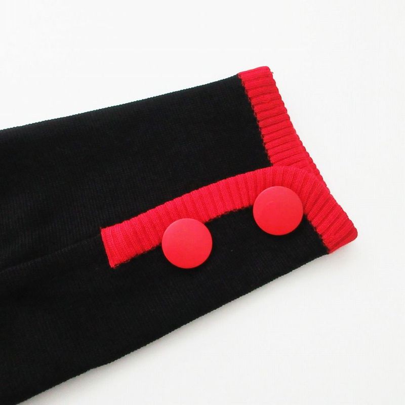 Saint Laurent Yves Bicolor Wool Knit Jacket Black Red M