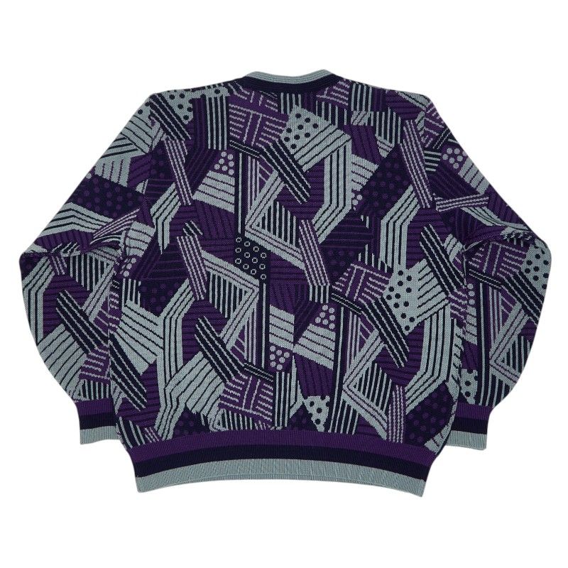 Dior Sweater Knit L Purple Gray Wool