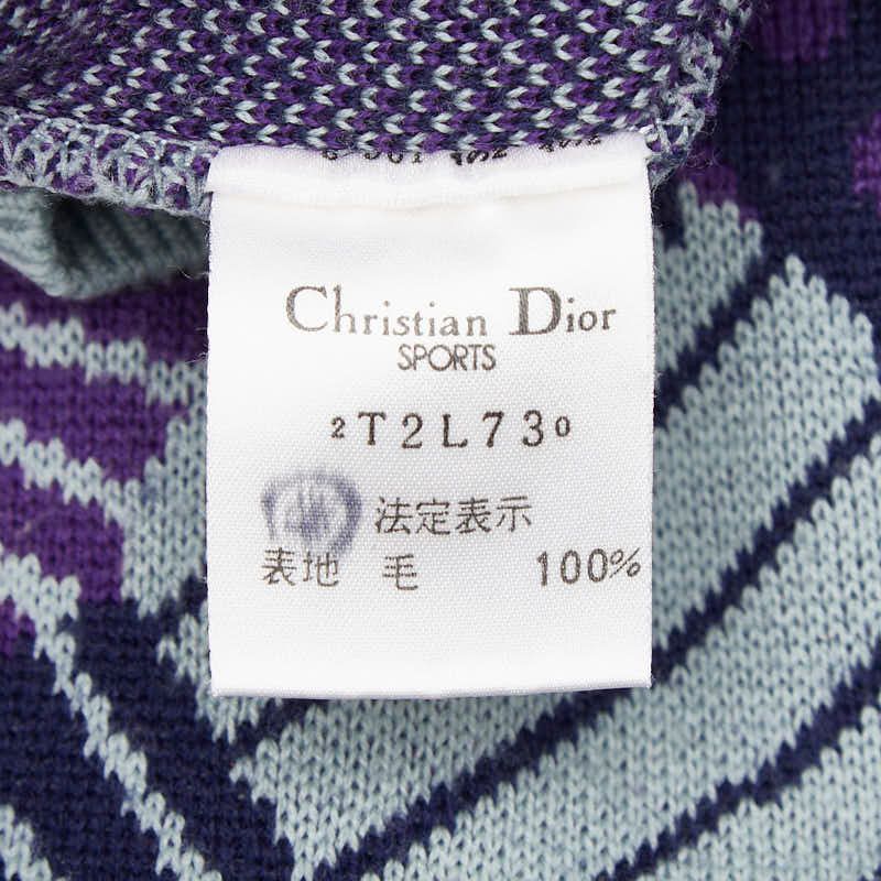 Dior Sweater Knit L Purple Gray Wool