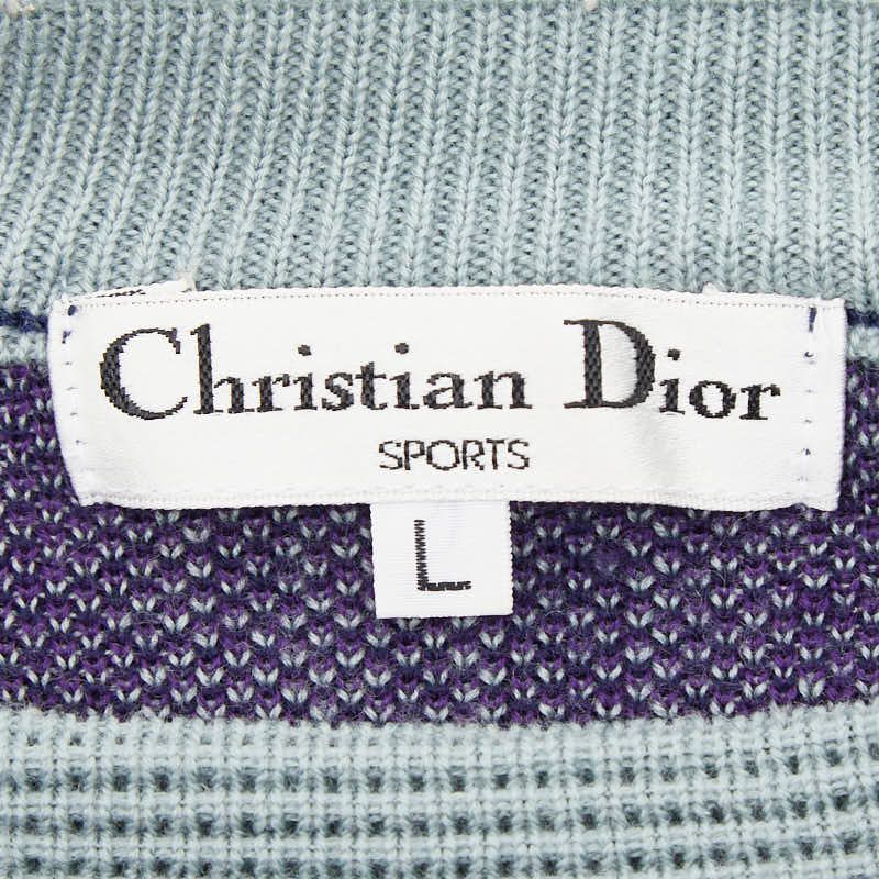 Dior Sweater Knit L Purple Gray Wool