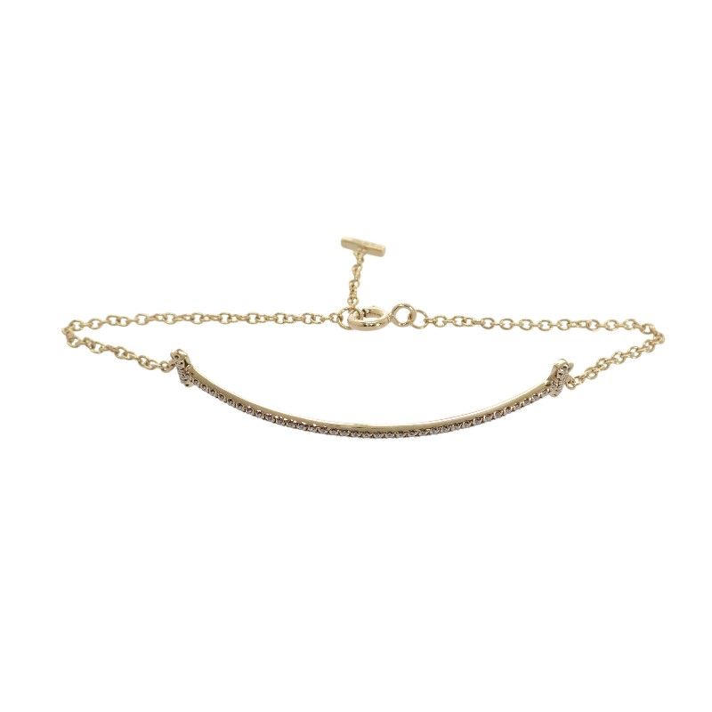 Tiffany & Co T Smile Small Bracelet 18K Yellow Gold