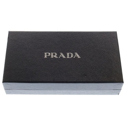 Prada Saffiano Zip Around Leather Long Wallet Black