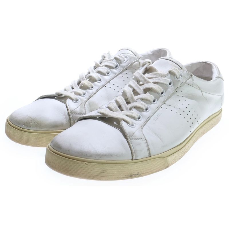 Celine Triomphe Leather Low Cut Sneakers White