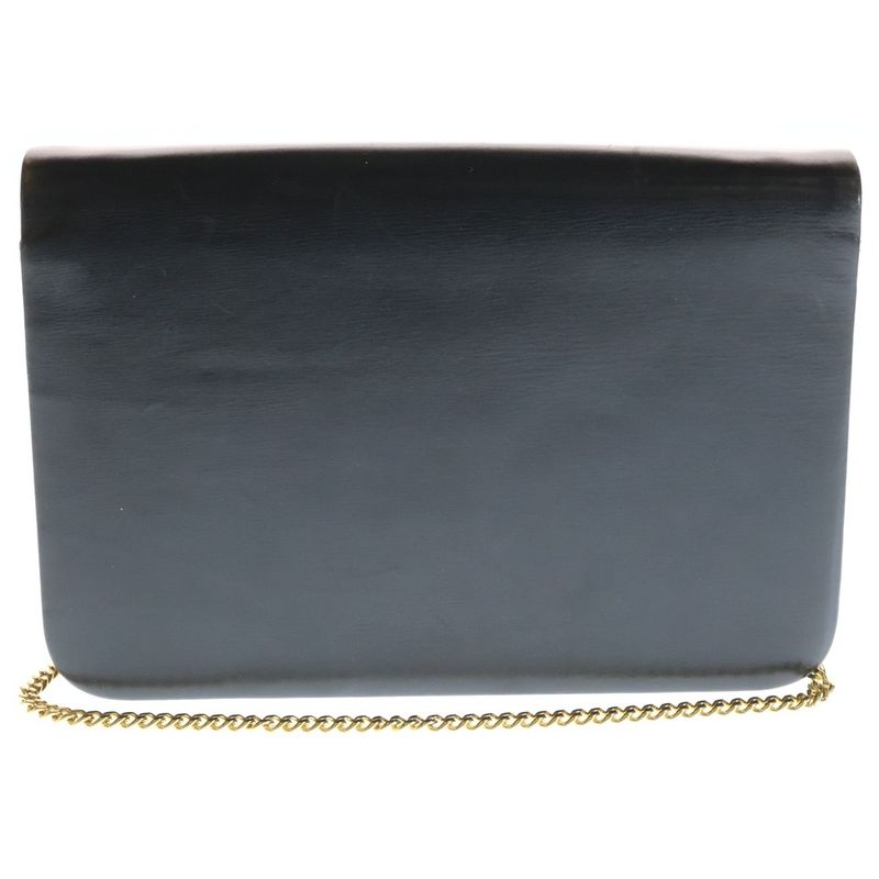 Dior Christian Chain Shoulder Bag Black Leather Vintage