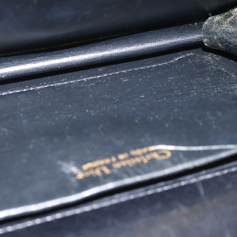 Dior Christian Chain Shoulder Bag Black Leather Vintage