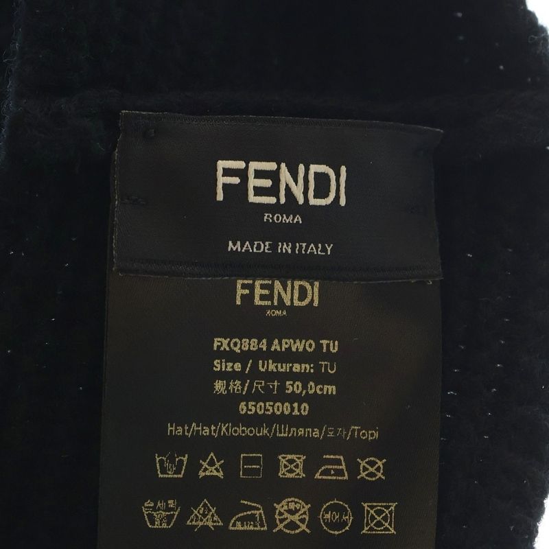 Fendi Earmuffs FF Logo Wool Knit Ear Muffs Black Apwo