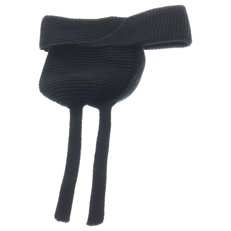 Fendi Earmuffs FF Logo Wool Knit Ear Muffs Black Apwo