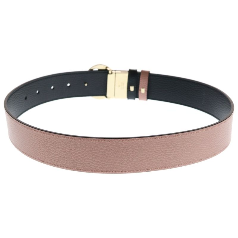 Gucci Interlocking Logo Buckle Reversible Leather Belt Gold Pink