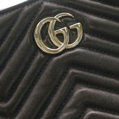 Gucci GG Marmont Logo Plate Lambskin Leather 2-Way Hand Chain Shoulder Bag