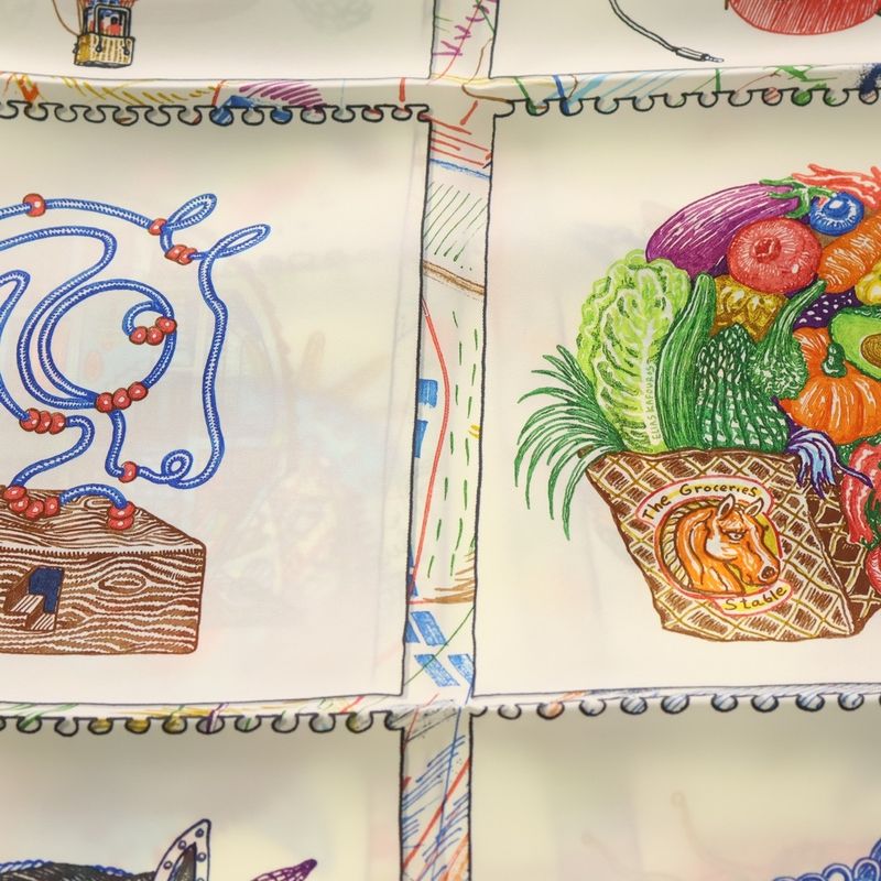 Hermes Carre 90 Scarf Cheval Oscope Silk Multi