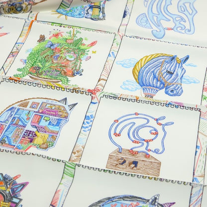 Hermes Carre 90 Scarf Cheval Oscope Silk Multi