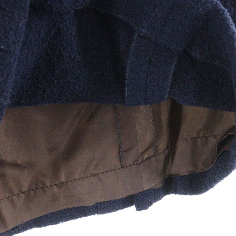 Hermes Carriage Tag Wool Double Breasted Suit Jacket Skirt Setup Navy