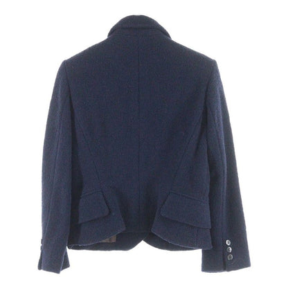 Hermes Carriage Tag Wool Double Breasted Suit Jacket Skirt Setup Navy