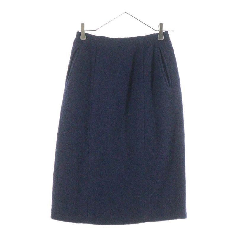 Hermes Carriage Tag Wool Double Breasted Suit Jacket Skirt Setup Navy