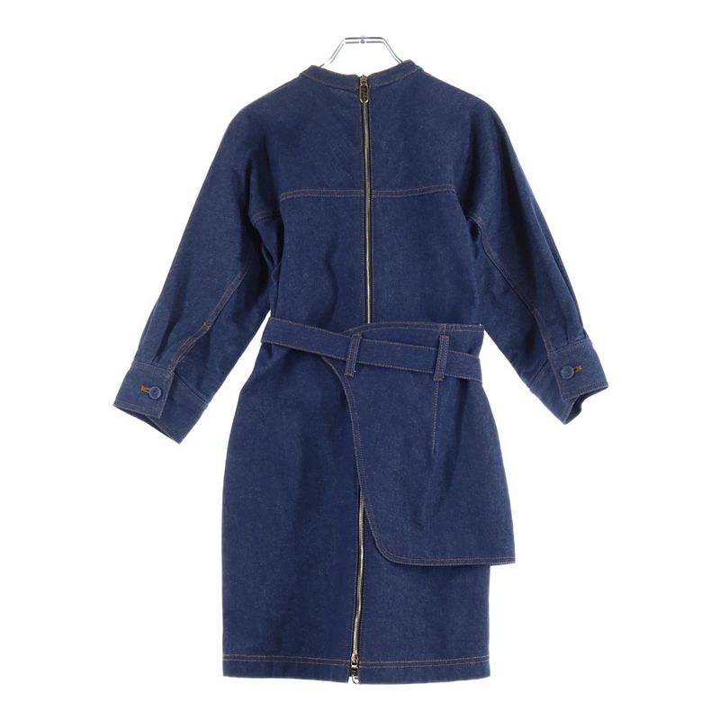 Fendi Blue Denim Mini Dress Long Sleeve