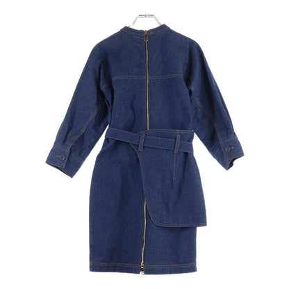 Fendi Blue Denim Mini Dress Long Sleeve