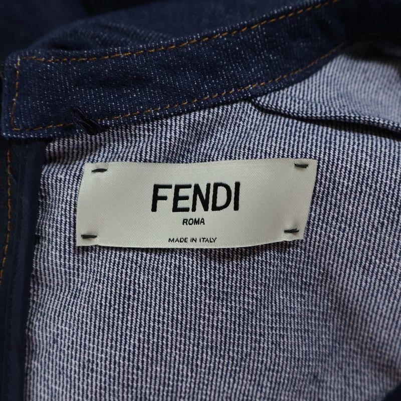 Fendi Blue Denim Mini Dress Long Sleeve
