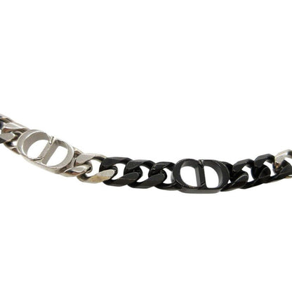 Dior CD Icon Chain Link Bicolor Necklace Brass Black Silver