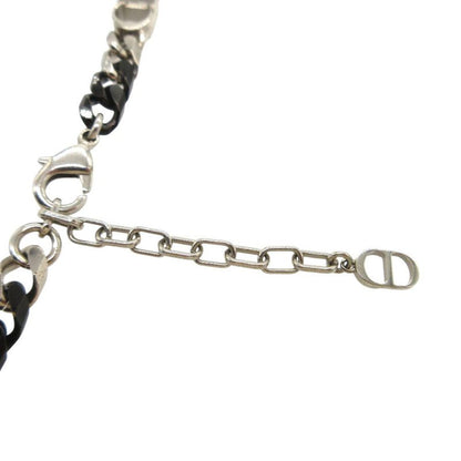 Dior CD Icon Chain Link Bicolor Necklace Brass Black Silver