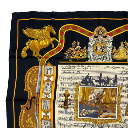 Hermes Carre 90 in Salzburg Black Scarf Silk