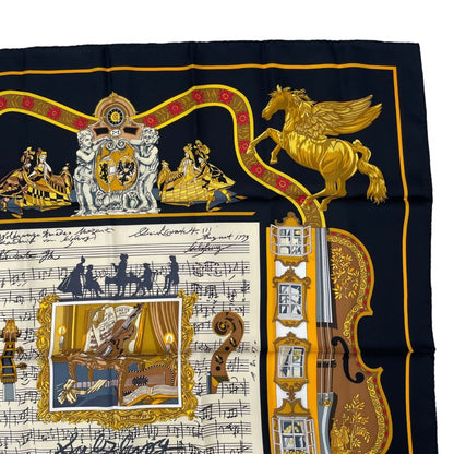 Hermes Carre 90 in Salzburg Black Scarf Silk