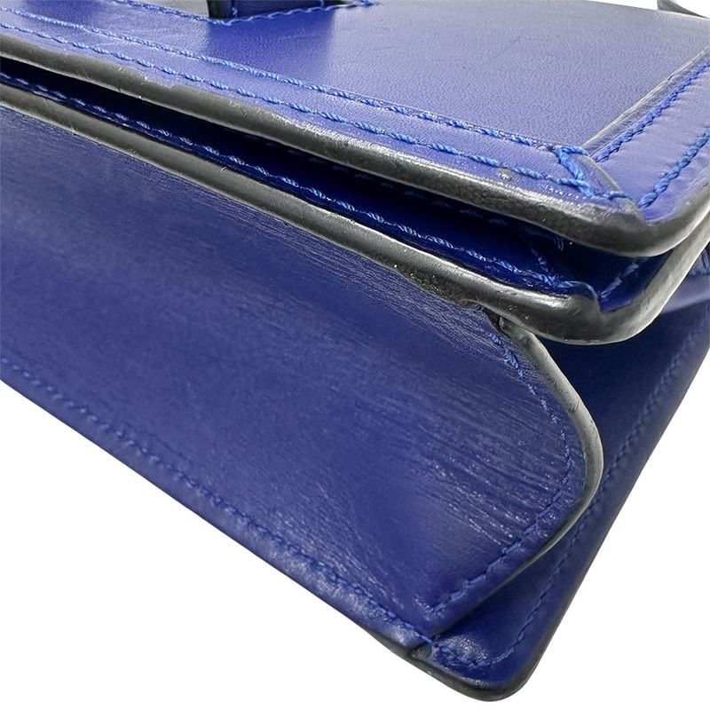 Loewe Shoulder Bag Leather Barcelona Blue Stylish