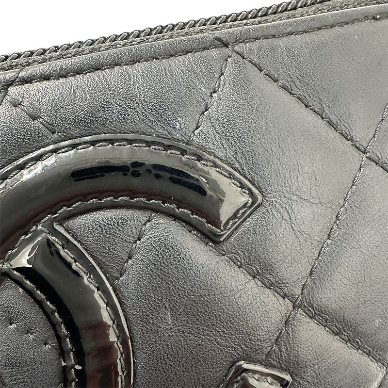 Chanel Wallet Coin Case CC Logo Lambskin Cambon Black
