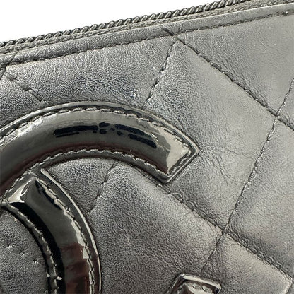 Chanel Wallet Coin Case CC Logo Lambskin Cambon Black