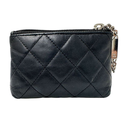 Chanel Wallet Coin Case CC Logo Lambskin Cambon Black