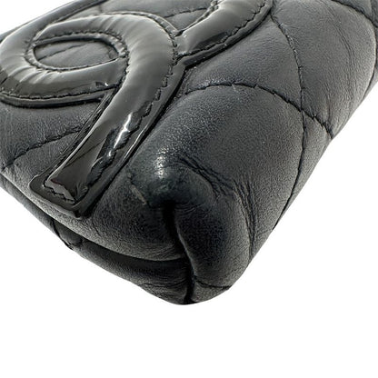 Chanel Wallet Coin Case CC Logo Lambskin Cambon Black