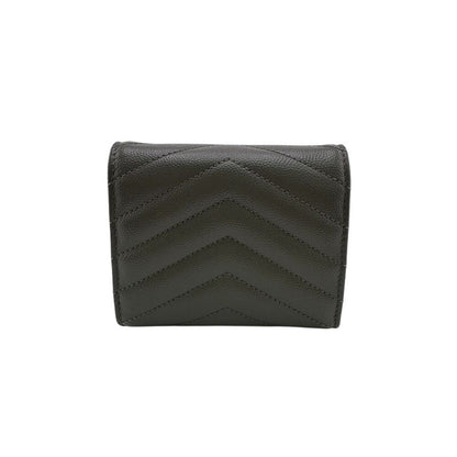 Saint Laurent Stitch Trifold Wallet Gray