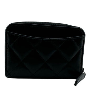 Chanel Zip Around Card Coin Purse Black