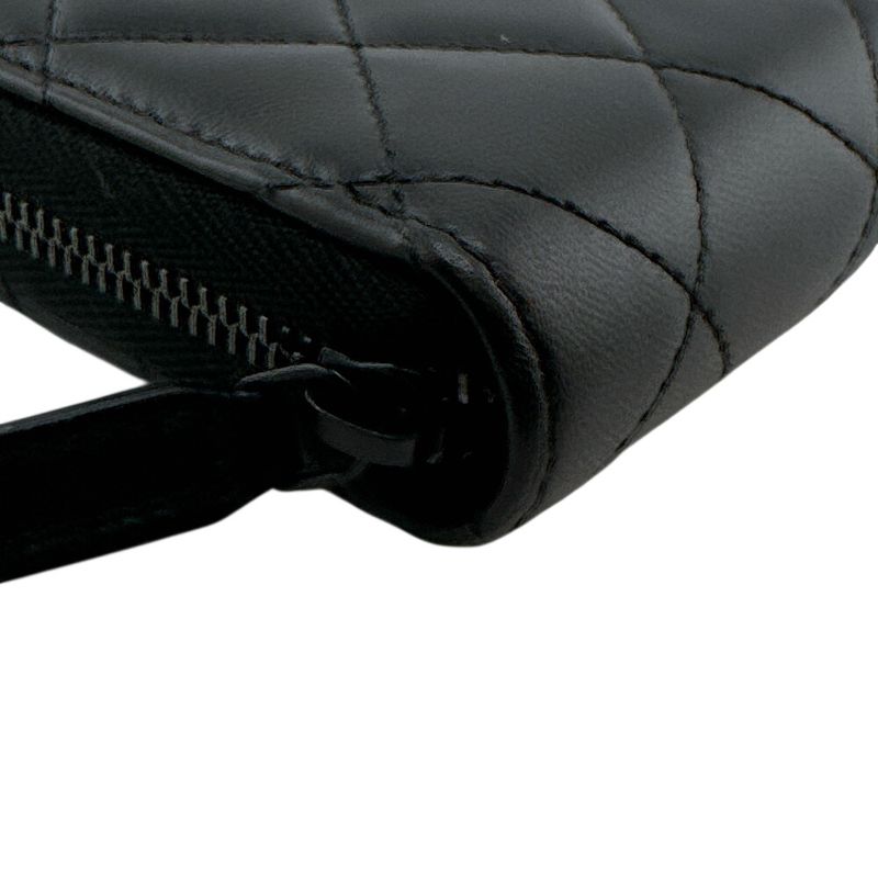 Chanel Zip Around Card Coin Purse Black