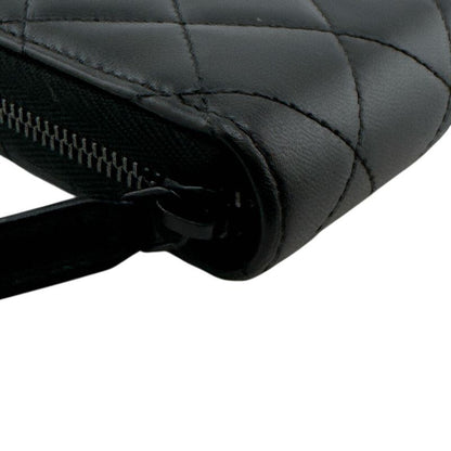 Chanel Zip Around Card Coin Purse Black