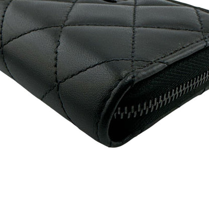Chanel Zip Around Card Coin Purse Black