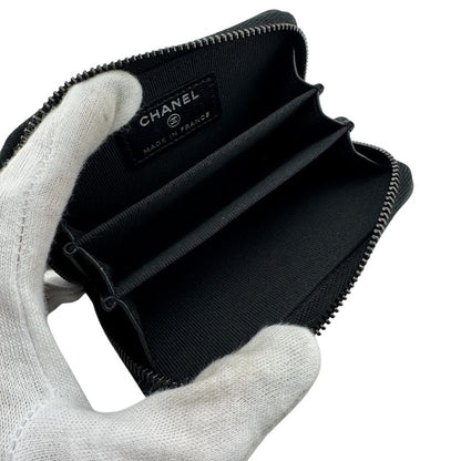 Chanel Zip Around Card Coin Purse Black