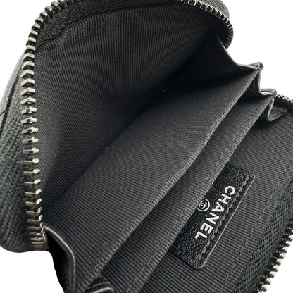 Chanel Zip Around Card Coin Purse Black