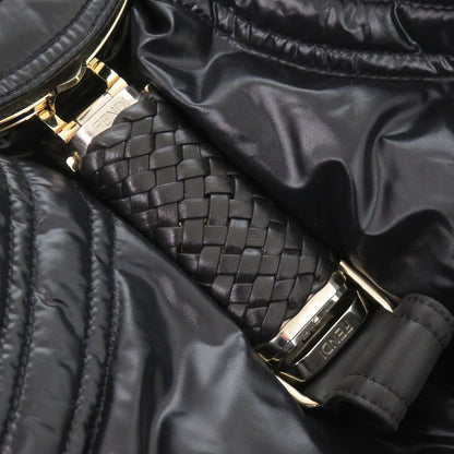 Fendi Mont Cles Spy Bag Nylon Leather Black Handbag