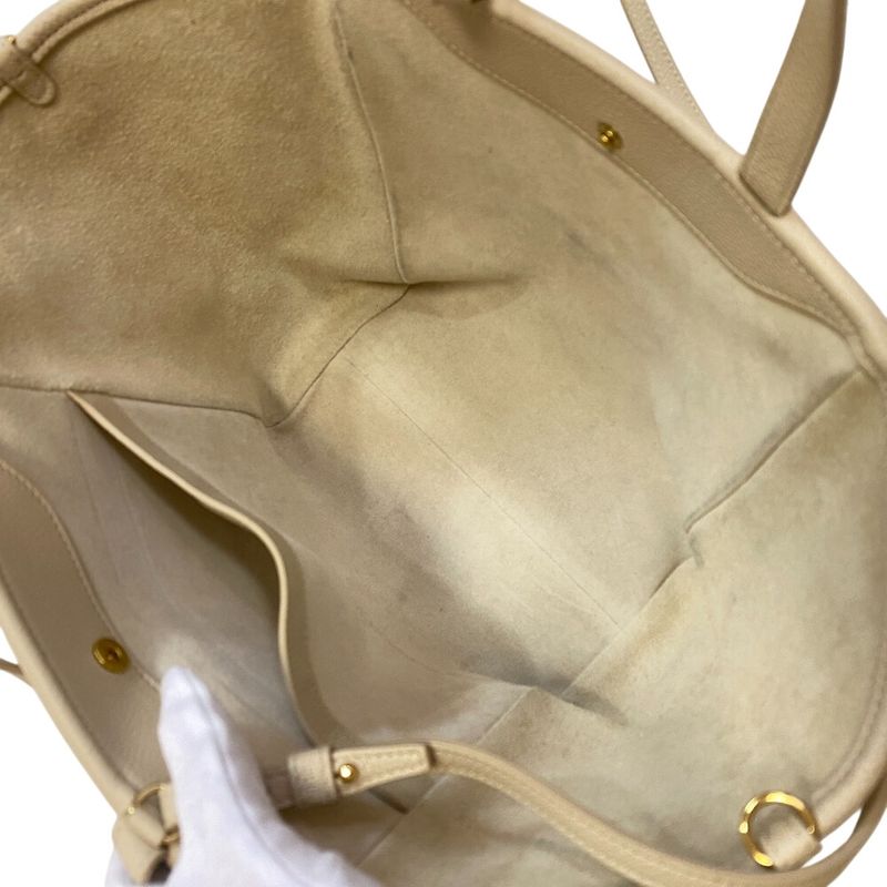 Celine 2-Way Tote Hand Small Fold Cover Shoulder Bag Beige