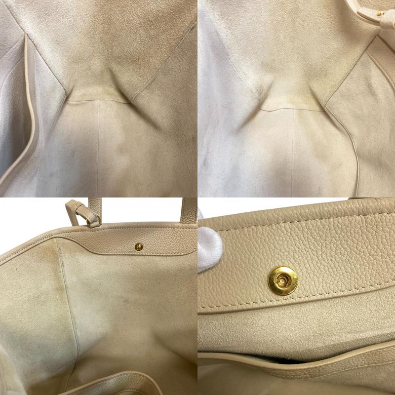 Celine 2-Way Tote Hand Small Fold Cover Shoulder Bag Beige
