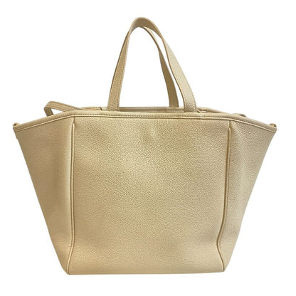 Celine 2-Way Tote Hand Small Fold Cover Shoulder Bag Beige
