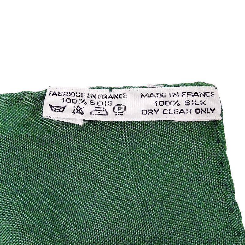 Hermes Scarf Carre 90 le Tarot Card Silk Green Multicolor Large