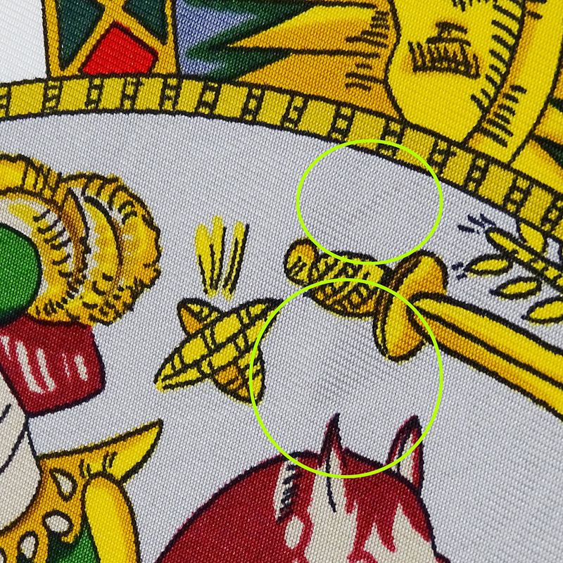 Hermes Scarf Carre 90 le Tarot Card Silk Green Multicolor Large