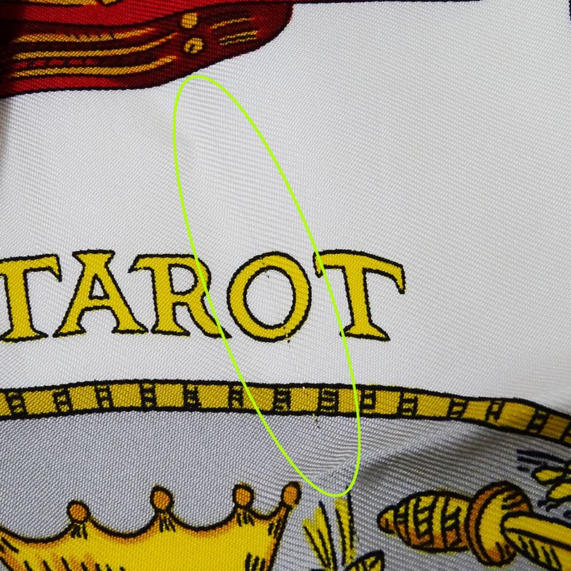 Hermes Scarf Carre 90 le Tarot Card Silk Green Multicolor Large