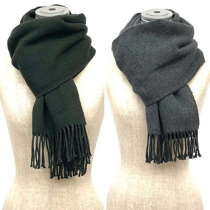 Hermes Cashmere Muffler Green Gray Bicolor Scarf