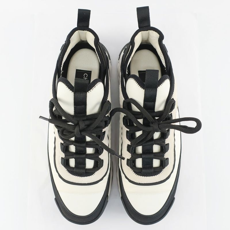 Chanel Sneakers 43 Approx White Black Coco