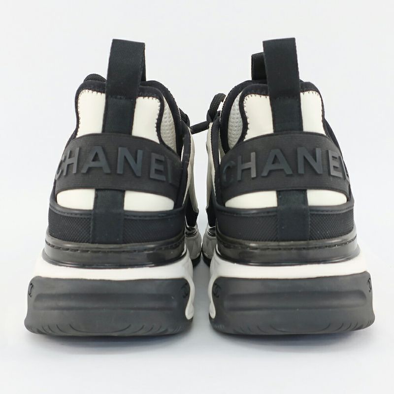 Chanel Sneakers 43 Approx White Black Coco