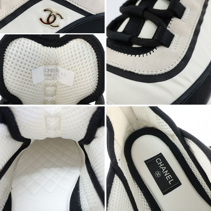 Chanel Sneakers 43 Approx White Black Coco