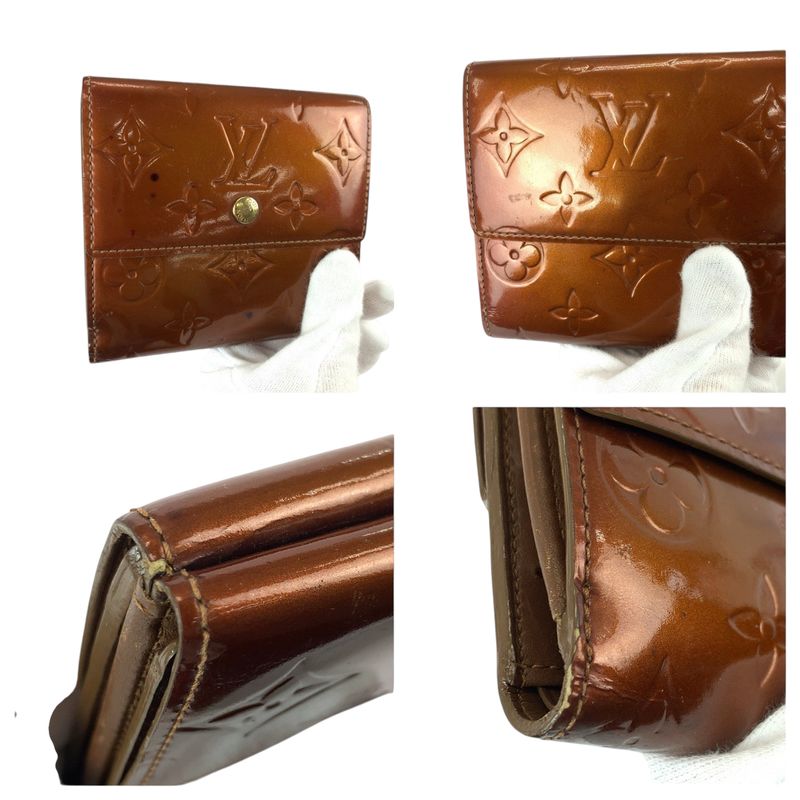 Louis Vuitton Monogram Vernis Porte Monet Billets Cult Cles Bronze Brown Enamel