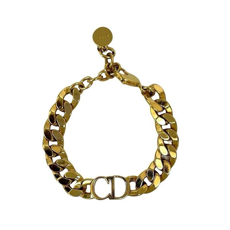 Dior Christian Dances Etoile Bracelet CD Logo Chain Gold